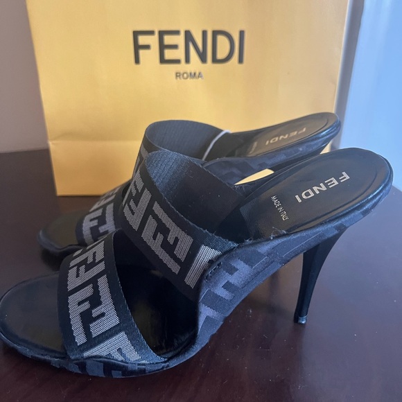 FENDI Vintage Slides Heels - Picture 1 of 11